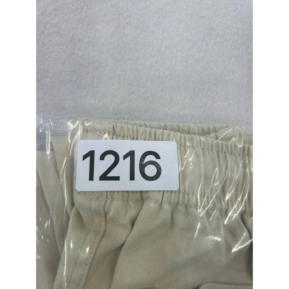 Zara Beige Cargo Pants Elastic Waist Drawstring Size 6 116cm NEW